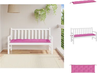 Image de vidaXL Coussin pour banc de jardin rose 150x50x7 cm tissu Oxford - coussin d'assise
