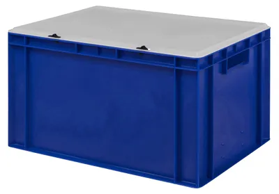 Zdjęcie produktu dla Plastikowy pojemnik do układania w stosy, 5 kolorów, 16 rozmiarów, przezroczysta pokrywa, 60 x 40 x 33 cm, niebieski