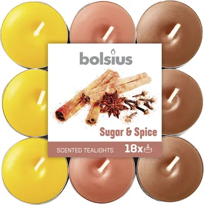 Produktbild von Bolsius Duftteelichter Zucker + Zimt Ø 3,8 cm, 18er Pack