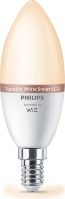 Obrázek produktu pro Philips Chytrá LED žárovka, C37, patice E14, 470 lm, Wi-Fi/Bluetooth, Wi-Fi 4 (802.11n), 802.11b, 802.11g, LED, E14, C37, 2700 K