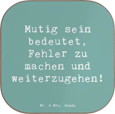 Produktbild von Mr. & Mrs. Panda Tischuntersetzer Spruch Fehler machen Lernen - Meeresbrise - Geschenk, Herausforderung, Vertrauem, Coaster, Lebensweisheit, Holzuntersetzer, Zuversicht