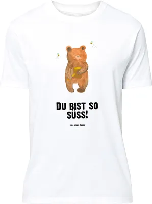 Produktbild von Mr. & Mrs. Panda Shirt Bär Honig - Weiß - Geschenk, T-Shirt, Liebe, Teddy, XXL, Partner, Verliebte, Lustiges, Tshirt, Oversize