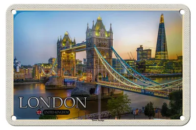 Produktbild von Blechschild Städte Tower Bridge London UK England 18x12cm Schild