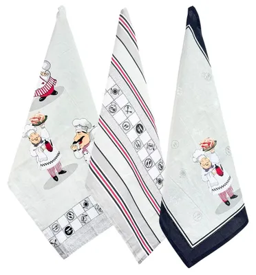 Immagine prodotto di HOME ELEMENTS Set di 3 strofinacci 50*70 cm, Chef