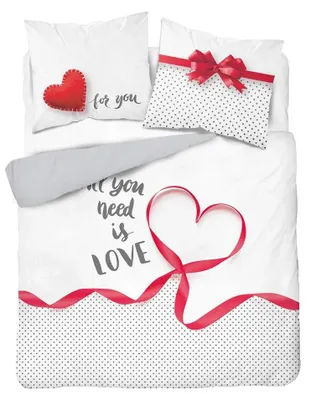 Image de Detexpol Ensemble de literie Cœur Amour 100% Coton 200x220