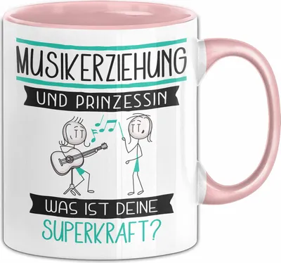 Produktbild von Musikerziehung Und Prinzessin Tasse Geschenk Für Eine Musikerziehung Geburtstag Was Ist Deine Superkraft (Rosa)