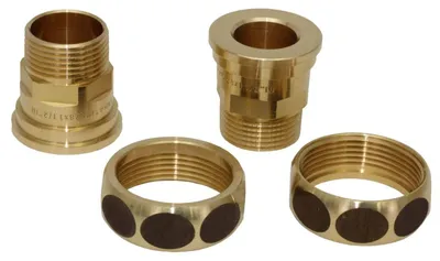 Produktbild von Pumpenverschraubungs-Set aus Messing, DN 25 AG 1 Zoll x DN 40 IG 1 1/2 Zoll
