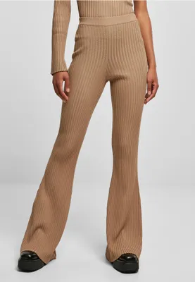 Image de Urban Classics Ladies Flared Rib Knit Leggings unionbeige - XL