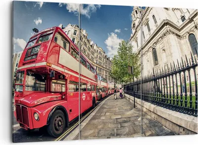 Produktbild von Bild auf Leinwand - Leinwandbild - Architektur London Stadt - 105x70cm - Wand Bild - Wanddeko - Leinwanddruck - Bilder - Kunstdruck - Wanddekoration - Leinwand bilder - Wandkunst - CE105x70-2405