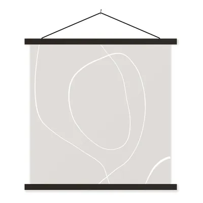 Produktbild von MuchoWow® Textilposter Linienkunst - Abstrakt - Pastell 40x40 cm mit schwarzem Rahmen - Fotos