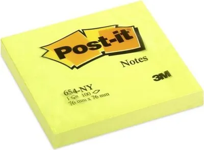 Obrázok produktu pre Bloček Post-it, 76 x 76 mm, neónovo žltý, 6 ks