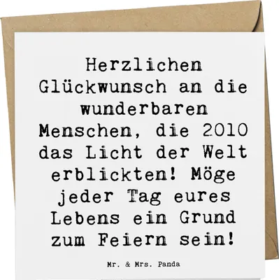Produktbild von Mr. & Mrs. Panda faltkarte Spruch 2010 Geburtstag - Weiß - Geschenk, Alter, Grußkarte, doppelkarte, Glückwunschkarte, Happy Birthday, Persönlichkeit, Glückwunsch