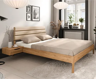 Produktbild von Schlafzimmer-Set 3-teilig mit 180x200cm Bett in Wildeiche massiv geölt THORNBURY-165