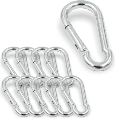 Produktbild von 10x Feuerwehr Karabinerhaken 60x6 mm | Schnapphaken ähnlich DIN 5299 | verzinkt