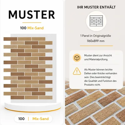 AMK Muster-Paneel 100 Mix-Sand – Marmorgranulat-Oberfläche in Originalgröße