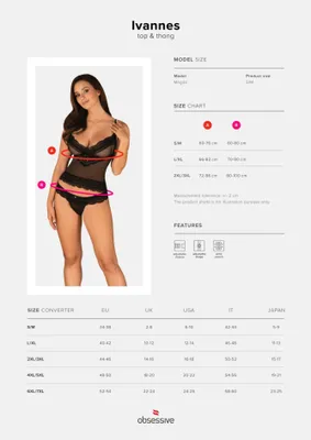Produktbild von OB Ivannes top & thong black L/XL