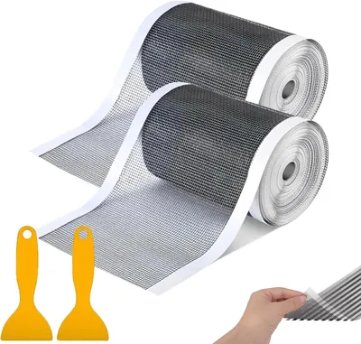 Productafbeelding van Haarvanger - 12 cm x 4 m afvoerzeef douchennet - 2 stuks wegwerp douche-afvoernetlijm - Afvoerfilter zelfklevende