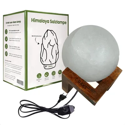 Produktbild von Dimmbare Salzlampe Luna – 2-4 kg und ca. 20 cm – Nachtlampe – Tischlampe