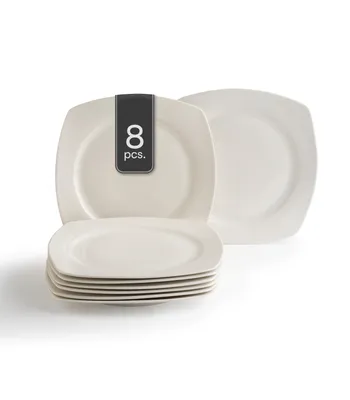 Produktbild von Dessertteller - 23 x 23 cm - Weiß - Bone China - eckig - 8er Set