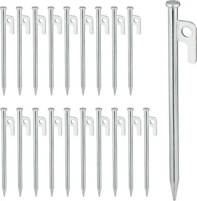 Produktbild von Famanu Zeltspitzen Set 20 cm - Stabile Heringe für harte Böden, Silber