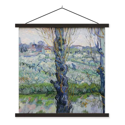 Produktbild von MuchoWow® Textilposter Ansicht von Arles - Vincent van Gogh 120x120 cm mit schwarzem Rahmen - Aufhängungsset