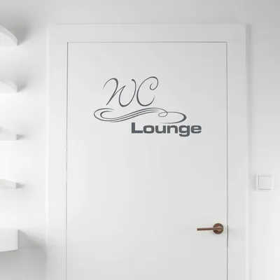 Produktbild von Wandtattoo - Wandaufkleber - Tür- Wandtattoo "WC Lounge" - 50cm x 28cm anthrazit - Dekoration Küche Wohnzimmer Wand