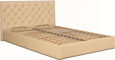 Produktbild von Casa Padrino Chesterfield Bett Beige - Echtleder Möbel