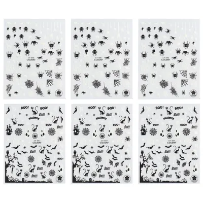 Produktbild von Halloween-Nagelaufkleber 3D leuchtende Halloween-Nägel Selbstklebender Nagelaufkleber Nagelkunstzubehör Abziehbilder Halloween-Nagelkunst-Designs Halloween-Schädel-Geist-Kürbis-Spinnen-Fledermaus-Nagel-Kunst-Dekoration,Stil1