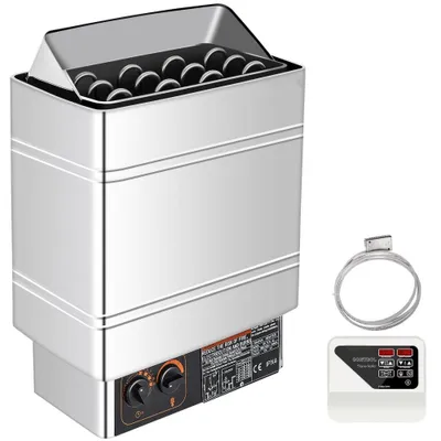 Obrázok produktu pre Saunový ohrievač 9 KW - Elektrický ohrievač do sauny 380 V - 415 V - Saunový ohrievač z nehrdzavejúcej ocele - Elektrický ohrievač do sauny 2 režimy (teplota, čas) - Externá riadiaca jednotka a teplotný senzor 3M