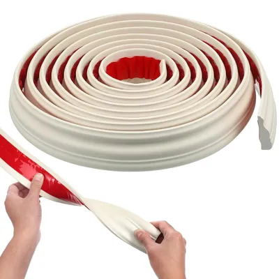 Productafbeelding van Omgoods - Zelfklevende Wandlijst, Wit - 5m x 4,7cm Flexibele Sierlijst voor Wanddecoratie