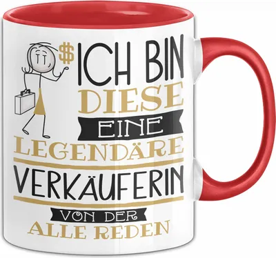 Produktbild von Verkäuferin Tasse Geschenk Ich Bin Diese Eine Legendäre Verkäuferin Von Der Alle Reden Geschenkidee Geburtstag Weihnachten (Rot)