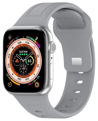 Produktbild von By Qubix Square Silikonarmband - Grau - Geeignet für Apple Watch 44 mm / 45 mm / 46 mm / 49 mm