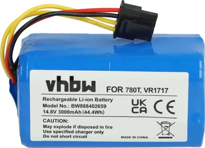 Produktbild von vhbw Akku kompatibel mit Bagotte BL509 Saugroboter (3000 mAh, 14,8 V, Li-Ion)