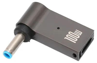 Immagine prodotto di Convertitore di ricarica PD da 100W, 5A, con connettore di tipo C a connettore a spina 4,5x3,0 mm, con alloggiamento in lega di alluminio, adattatore di ricarica per laptop HP