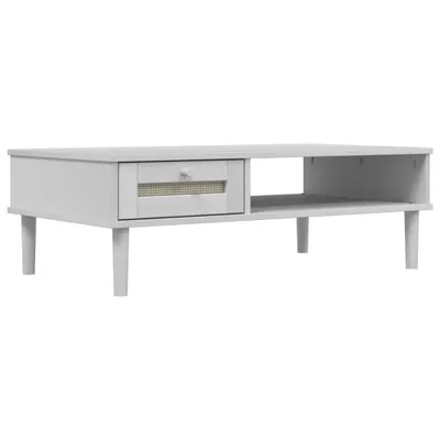 Produktbild von vidaXL Couchtisch SENJA Rattan-Optik Weiß 100x55x33 cm Kiefernholz