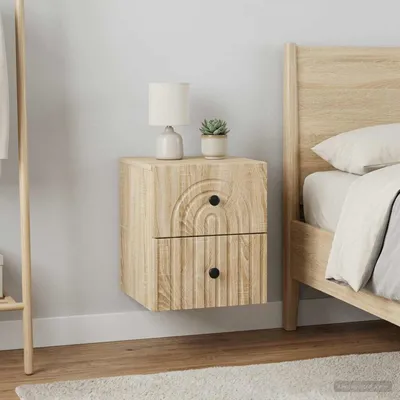 Immagine prodotto di Maison Exclusive - Comodino da parete, set da 2 pezzi, rovere Sonoma, 33 x 34,5 x 40 cm