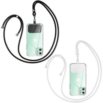 Produktbild von Handyband zum Umhängen Universal Kordel Schwarz+Weiß 150cm PPM
