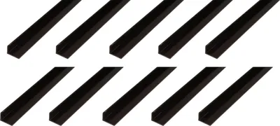 Produktbild von Alberts 10 x Winkelprofil, PVC, schwarz, 25 x 20 x 2 mm, Länge 2 m