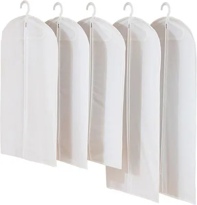 Produktbild von Famanu Kleidungshüllen Set von 6 mit Reißverschluss - Durchsichtig, staubdicht, für lange Jacken, Hemden und mehr