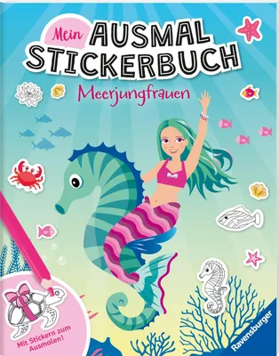 Produktbild von Mein Ausmal-Stickerbuch: Meerjungfrauen