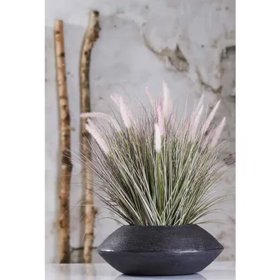 Zdjęcie produktu dla Emerald Artificial Pennisetum w doniczce cynkowej 58 cm
