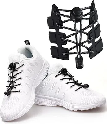 Immagine prodotto di Fit4med | Lacci per scarpe - Bianco - 100 cm - Riflettenti - Autoleganti - Elasticizzati