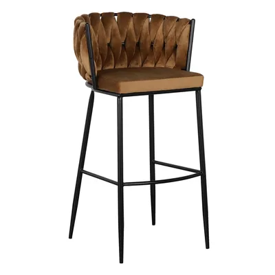 Obrázek produktu pro Stolička 57 x 57 x 104 cm syntetické tkaniny černý kov hnědý