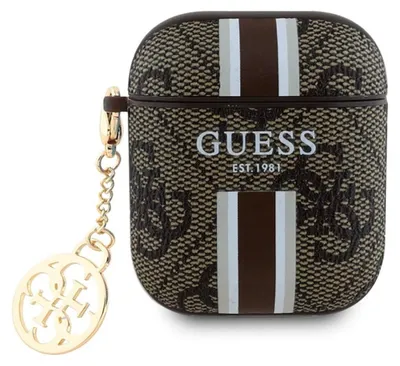 Immagine prodotto di Guess Gua2P4Rpsw Airpods 1/2 cover marrone/marrone 4G con strisce stampate Charm