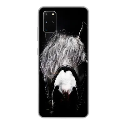 Produktbild von MuchoWow® Handyhülle Schutzhülle Hülle für Samsung Galaxy S20 Plus Pferd - Porträt - Schwarz - Weiß Silikon Softcase Handy Hülle - Hartschale