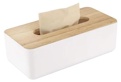 Immagine prodotto di Contenitore per fazzoletti di carta in legno, 26x13x9 cm. Dispenser rettangolare per fazzoletti di carta standard