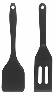Produktbild von 2 Silikonspatel, antihaftbeschichtet, schwarz, klein, hitzebeständig