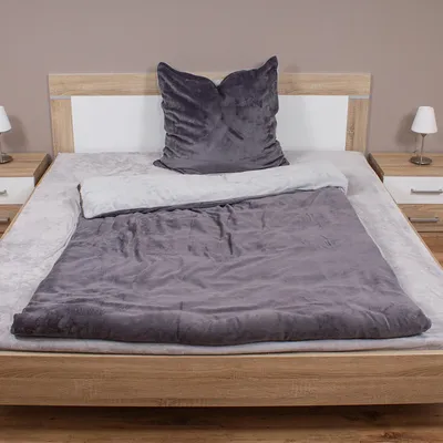 2tg Cashmere Touch Wende-Bettwäsche Uni Grau/Anthrazit