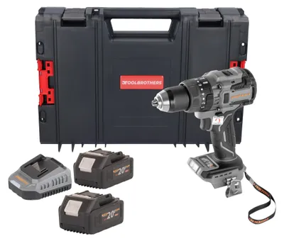 Imagen del producto de Taladro atornillador de percusión a batería Procraft Industrial CD20B-BB de 20 V y 150 Nm sin escobillas + 2 baterías de 4,0 Ah + cargador + maletín RHINO