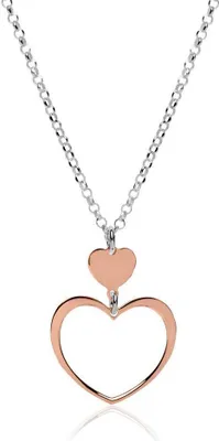 Produktbild von Sterlingsilber Kette Herzen rosé